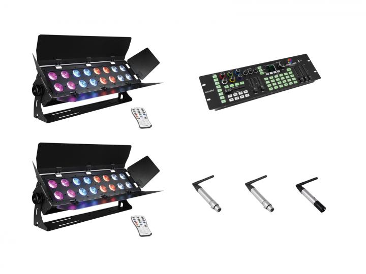 EUROLITE Set 2x Stage Panel 16 + Color Chief + QuickDMX Sender + 2x Empfänger 