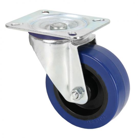 Adam Hall 372151 - Lenkrolle 100 mm mit blauem Rad 