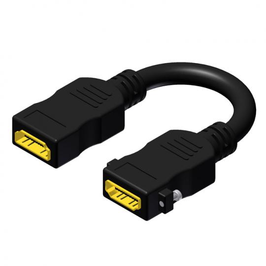 Adam Hall BSP 602 B - Adapter Kabel HDMI 19 female auf HDMI 19 female mit Fixierungsschrauben schwarz 