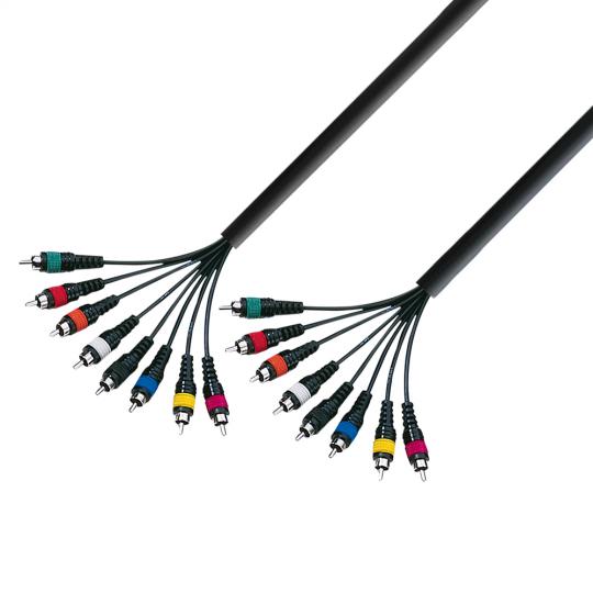 Adam Hall K3 L8 CC 0300 - Multicore Kabel 8 x Cinch male auf 8 x Cinch male 3 m 