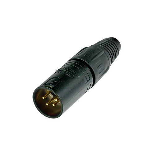 Neutrik C4 MX-B - XLR Stecker 4-Pol male in schwarz mit Goldkontakten 